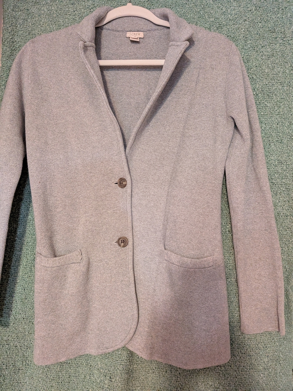 J.Crew Light Gray Knit Two-Button Blazer - Picture 2 of 5